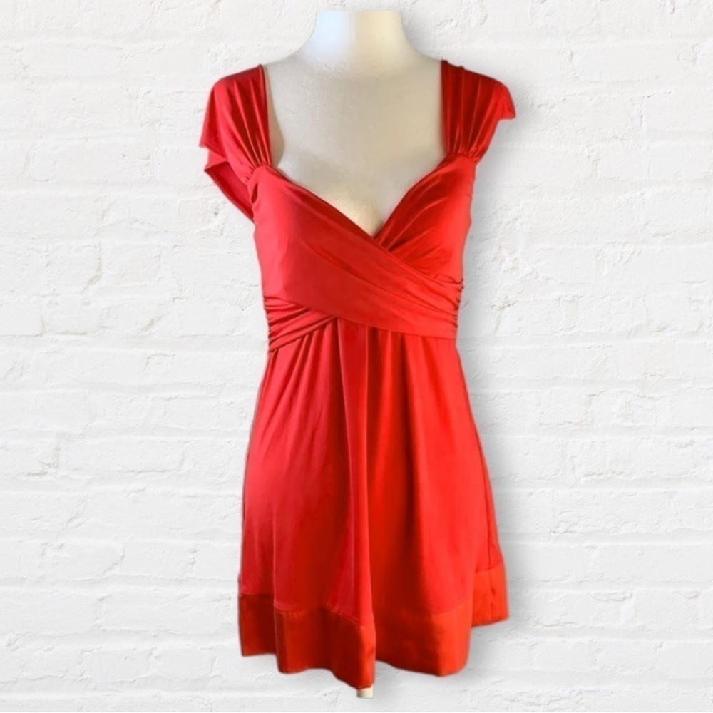 𝅺HALE Bob Red dress. Crisscross front. Ties in back. Low open back. Size small